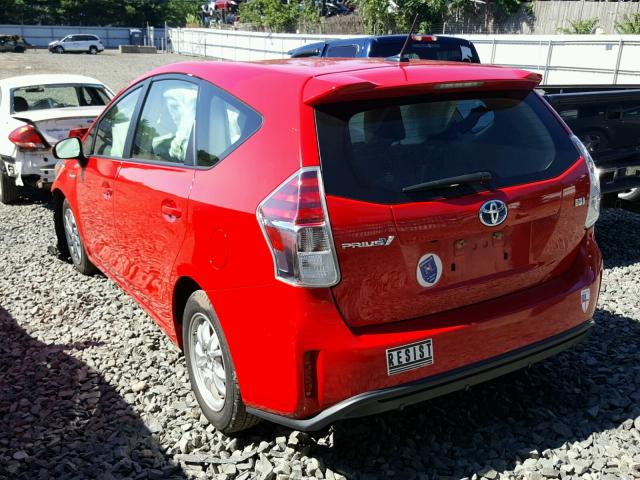 JTDZN3EU0FJ040393 - 2015 TOYOTA PRIUS V RED photo 3