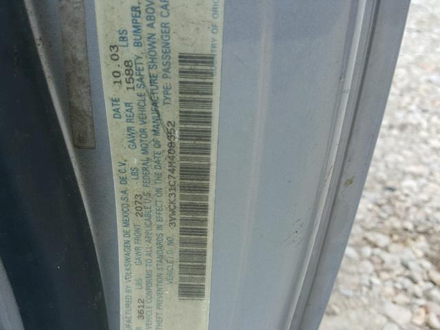 3VWCK31C74M408352 - 2004 VOLKSWAGEN NEW BEETLE 银色 照片 10