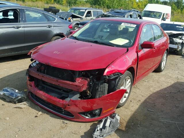 3FAHP0JA1AR402056 - 2010 FORD FUSION SEL RED photo 2
