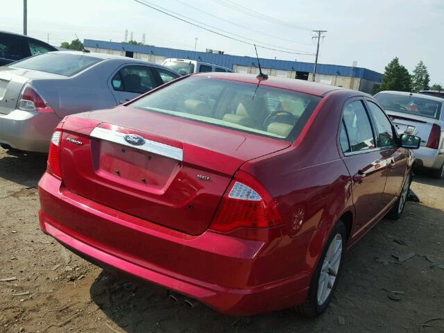 3FAHP0JA1AR402056 - 2010 FORD FUSION SEL RED photo 4