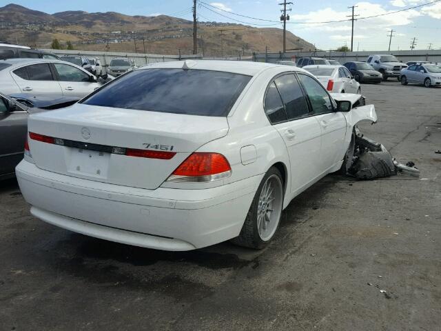 WBAGL63514DP72664 - 2004 BMW 745 I WHITE photo 4