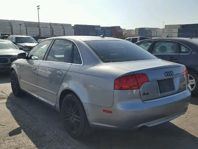 WAUAF78E58A064131 - 2008 AUDI A4 2.0T GRAY photo 3