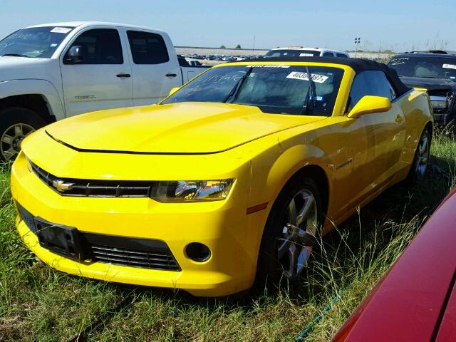 2G1FD3D38F9215024 - 2015 CHEVROLET CAMARO YELLOW photo 2