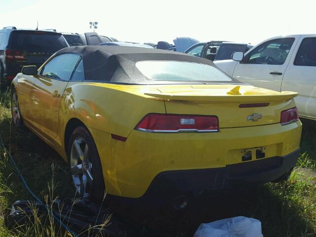 2G1FD3D38F9215024 - 2015 CHEVROLET CAMARO YELLOW photo 3