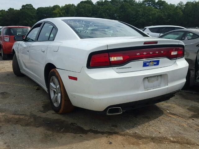 2C3CDXBG8EH174149 - 2014 DODGE CHARGER WHITE photo 3