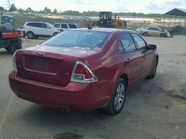 3FAHP07Z57R213464 - 2007 FORD FUSION RED photo 4