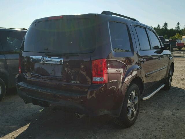 5FNYF4H54CB502072 - 2012 HONDA PILOT MAROON photo 4