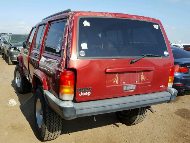 1J4FF68S0XL501135 - 1999 JEEP CHEROKEE S MAROON photo 3