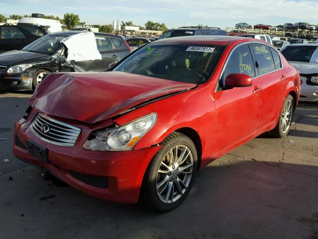 JNKBV61F18M266646 - 2008 INFINITI G35 RED photo 2