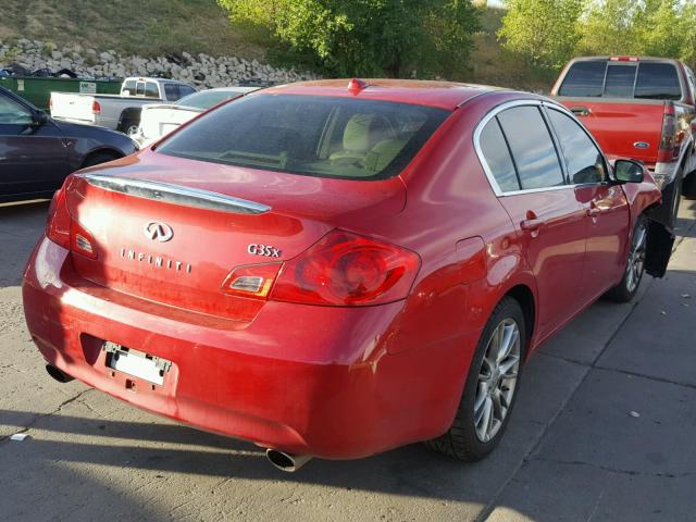 JNKBV61F18M266646 - 2008 INFINITI G35 RED photo 4