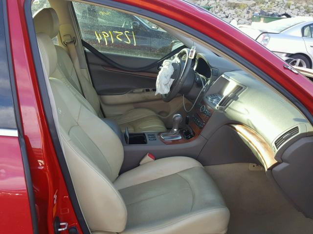 JNKBV61F18M266646 - 2008 INFINITI G35 RED photo 5