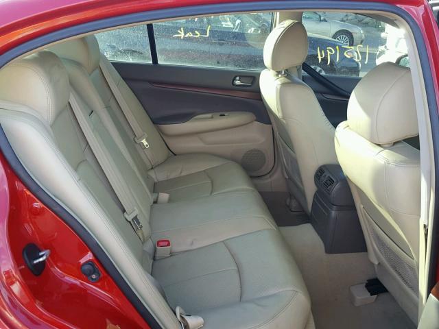 JNKBV61F18M266646 - 2008 INFINITI G35 RED photo 6