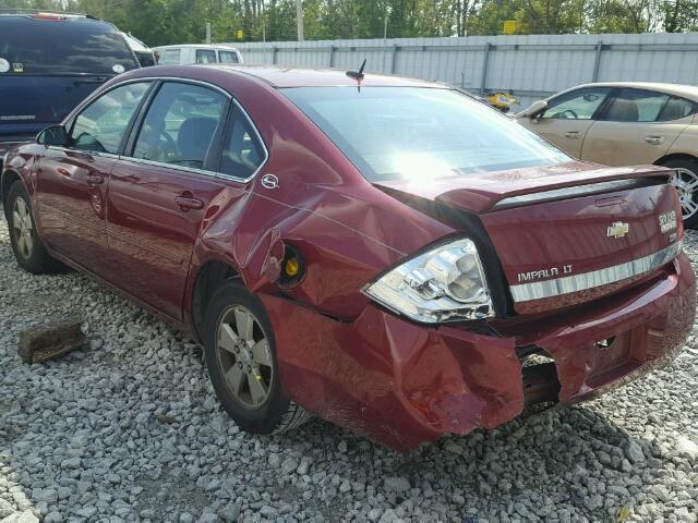 2G1WT58K789138679 - 2008 CHEVROLET IMPALA LT MAROON photo 3