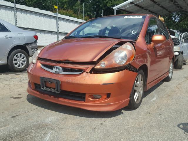 JHMGD38697S055508 - 2007 HONDA FIT S ORANGE photo 2