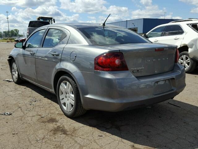 1C3CDZAB8DN653825 - 2013 DODGE AVENGER SE GRAY photo 3