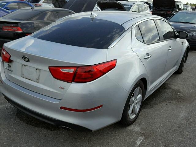 5XXGM4A72FG402843 - 2015 KIA OPTIMA LX SILVER photo 4