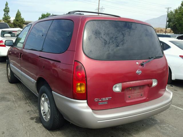 4N2XN11T8YD836526 - 2000 NISSAN QUEST SE BURGUNDY photo 3