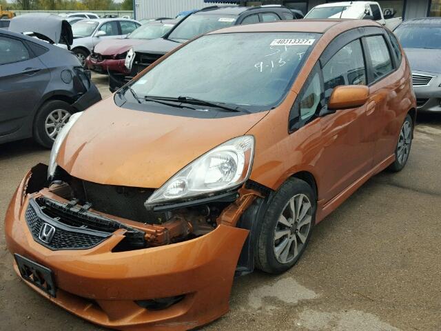 JHMGE88409S046823 - 2009 HONDA FIT SPORT ORANGE photo 2