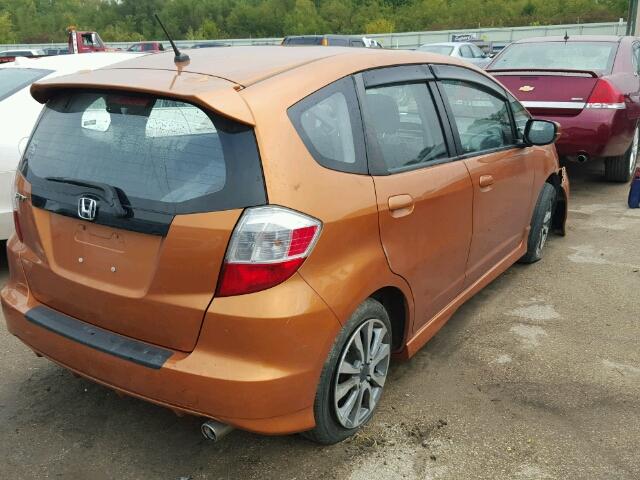 JHMGE88409S046823 - 2009 HONDA FIT SPORT ORANGE photo 4