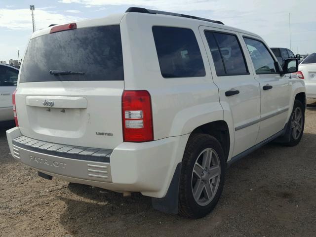 1J8FT48W08D700910 - 2008 JEEP PATRIOT LI WHITE photo 4