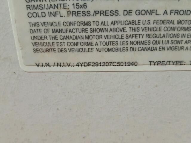 4YDF291207C501940 - 2007 KEYSTONE COUGAR WHITE photo 10