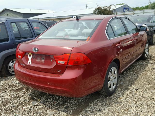 KNAGE228795366954 - 2009 KIA OPTIMA RED photo 4