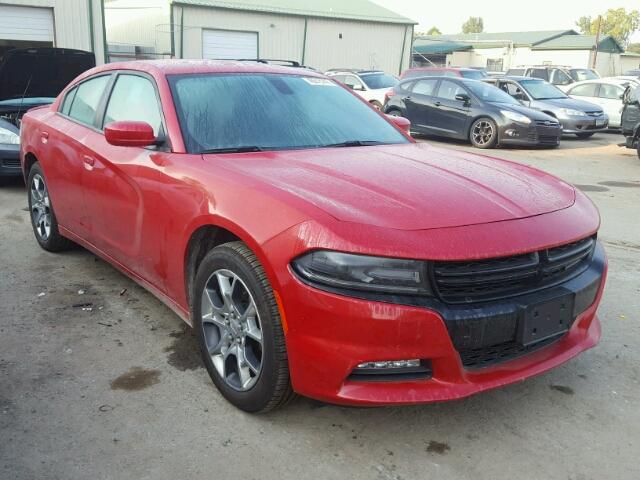 2C3CDXJG0FH754840 - 2015 DODGE CHARGER RED photo 1