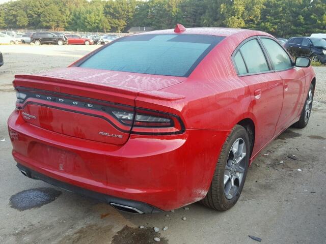 2C3CDXJG0FH754840 - 2015 DODGE CHARGER RED photo 4