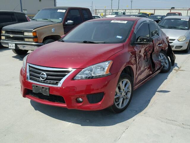 3N1AB7APXEL608317 - 2014 NISSAN SENTRA RED photo 2