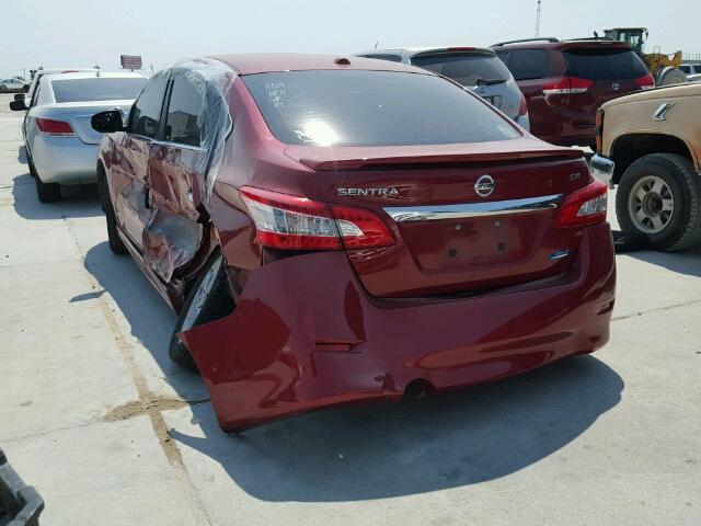 3N1AB7APXEL608317 - 2014 NISSAN SENTRA RED photo 3