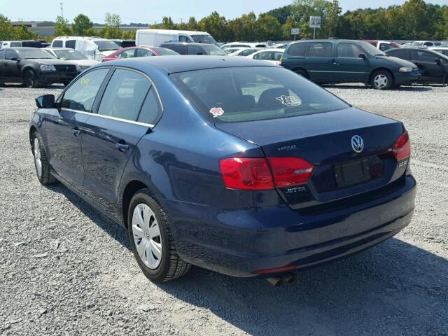 3VWDP7AJ6DM404403 - 2013 VOLKSWAGEN JETTA SE BLUE photo 3