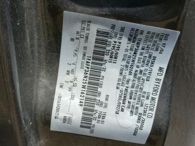 1FAFP36N25W162149 - 2005 FORD FOCUS ZXW GRAY photo 10