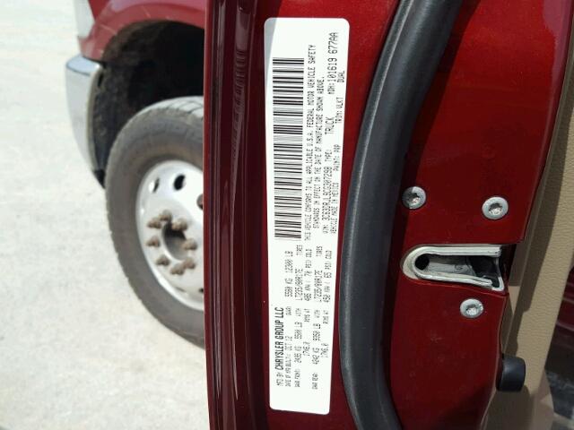 3C63DRJL9CG307298 - 2012 DODGE RAM 3500 L MAROON photo 10