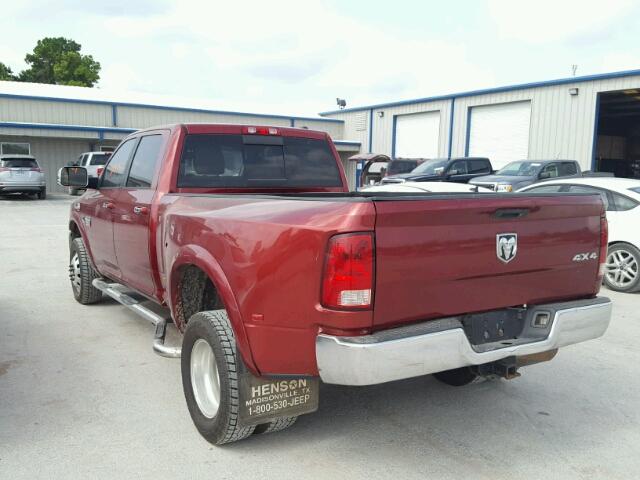 3C63DRJL9CG307298 - 2012 DODGE RAM 3500 L MAROON photo 3