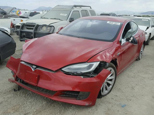 5YJSA1E18GF150849 - 2016 TESLA MODEL S RED photo 2