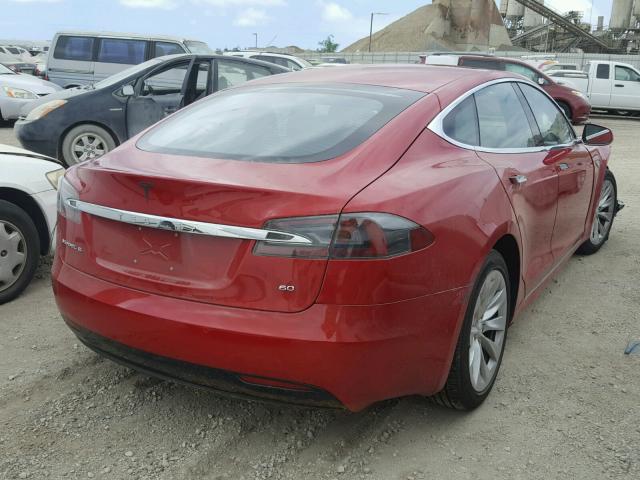 5YJSA1E18GF150849 - 2016 TESLA MODEL S RED photo 4