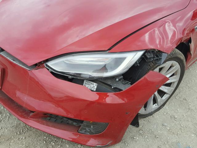 5YJSA1E18GF150849 - 2016 TESLA MODEL S RED photo 9
