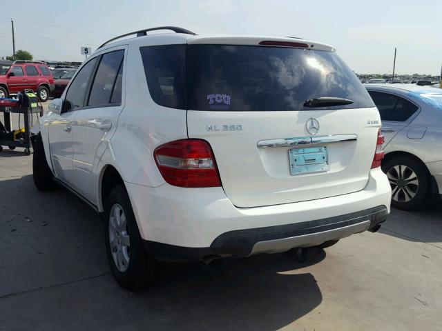 4JGBB86E17A192257 - 2007 MERCEDES-BENZ ML 350 WHITE photo 3