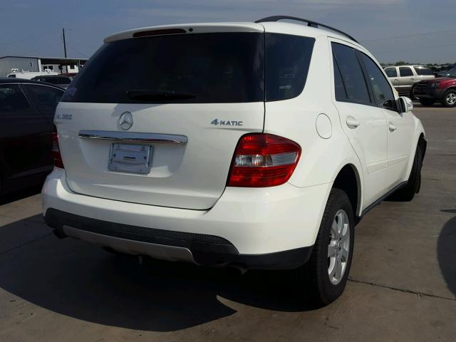 4JGBB86E17A192257 - 2007 MERCEDES-BENZ ML 350 WHITE photo 4