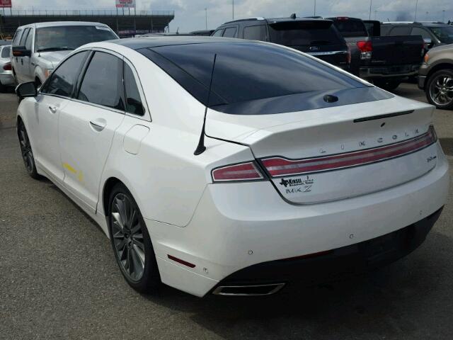 3LN6L2G9XDR804387 - 2013 LINCOLN MKZ WHITE photo 3