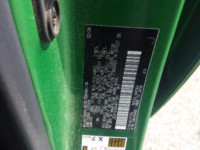 JTLKT324364071801 - 2006 TOYOTA SCION XB 绿色 照片 10
