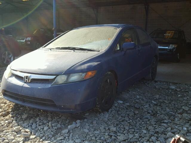 1HGFA16538L047518 - 2008 HONDA CIVIC LX BLUE photo 2