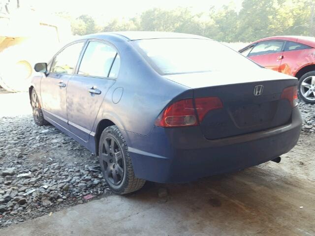 1HGFA16538L047518 - 2008 HONDA CIVIC LX BLUE photo 3