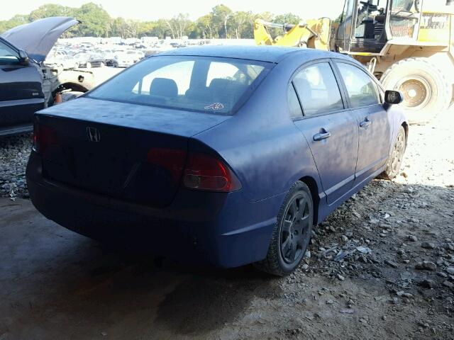 1HGFA16538L047518 - 2008 HONDA CIVIC LX BLUE photo 4