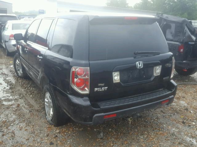 2HKYF181X6H560270 - 2006 HONDA PILOT LX BLACK photo 3