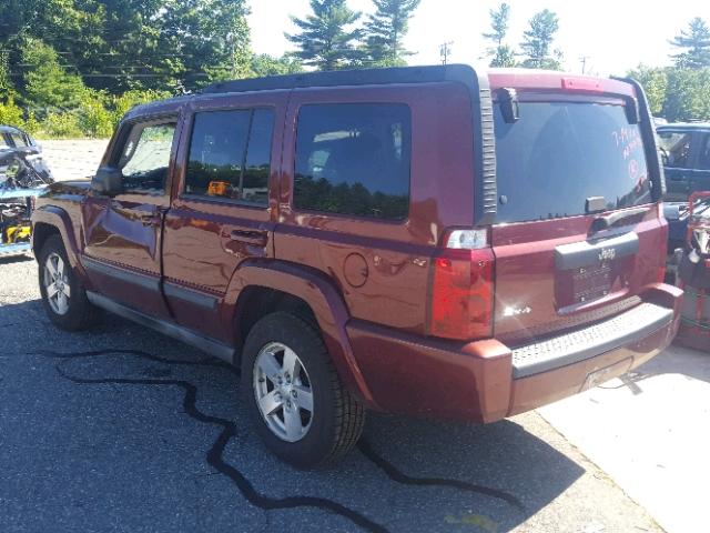 1J8HG48K47C507657 - 2007 JEEP COMMANDER MAROON photo 3