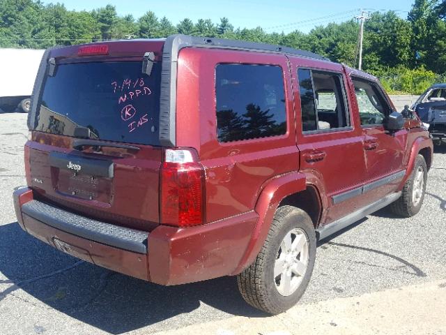 1J8HG48K47C507657 - 2007 JEEP COMMANDER MAROON photo 4
