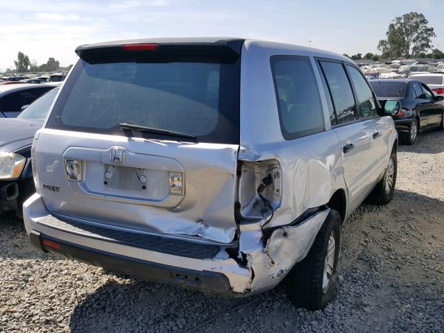 5FNYF28187B027288 - 2007 HONDA PILOT LX SILVER photo 4