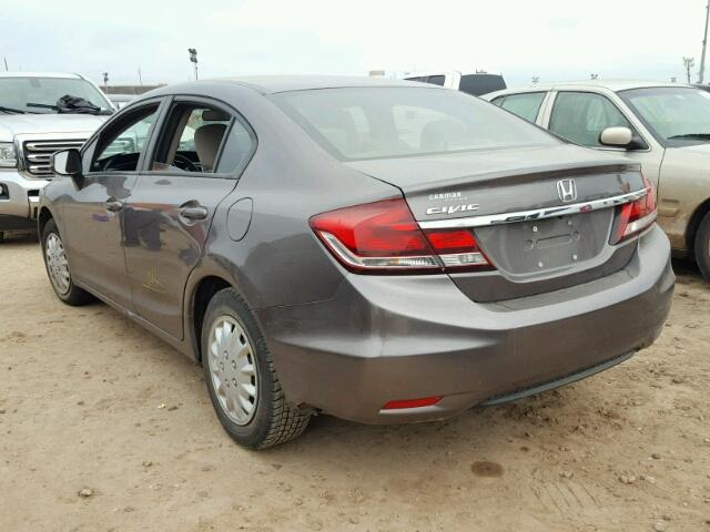 19XFB2F59DE040528 - 2013 HONDA CIVIC LX GRAY photo 3