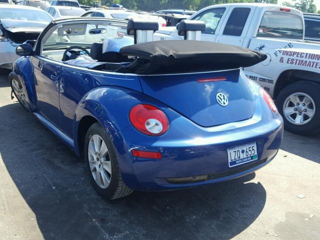 3VWPF31Y08M416798 - 2008 VOLKSWAGEN NEW BEETLE 蓝色 照片 3
